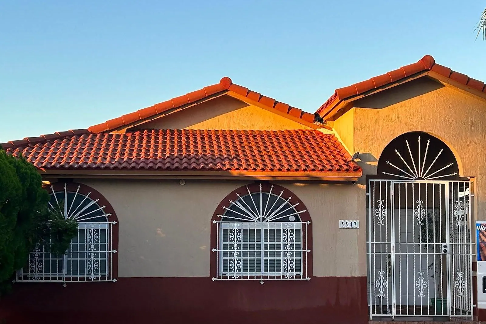 A 30 year old barrel tile roof before and after cleaning — after