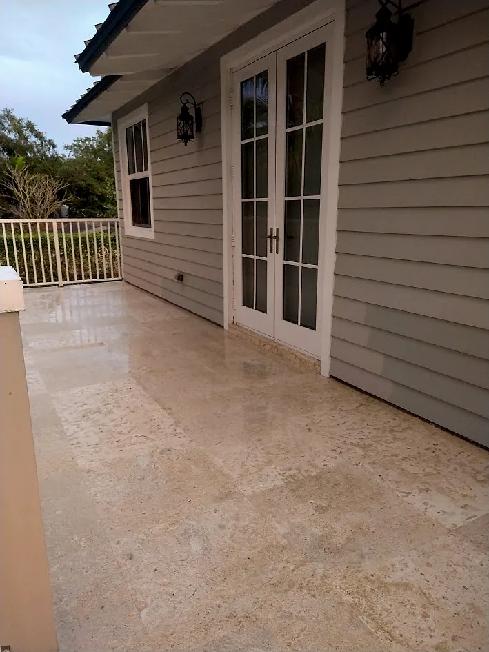 Travertine Patio by Spray & Wash in South Florida